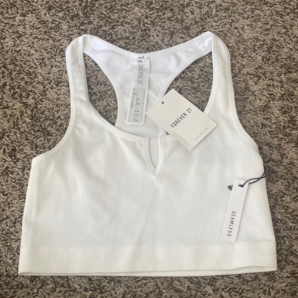 White cropped tank top size small